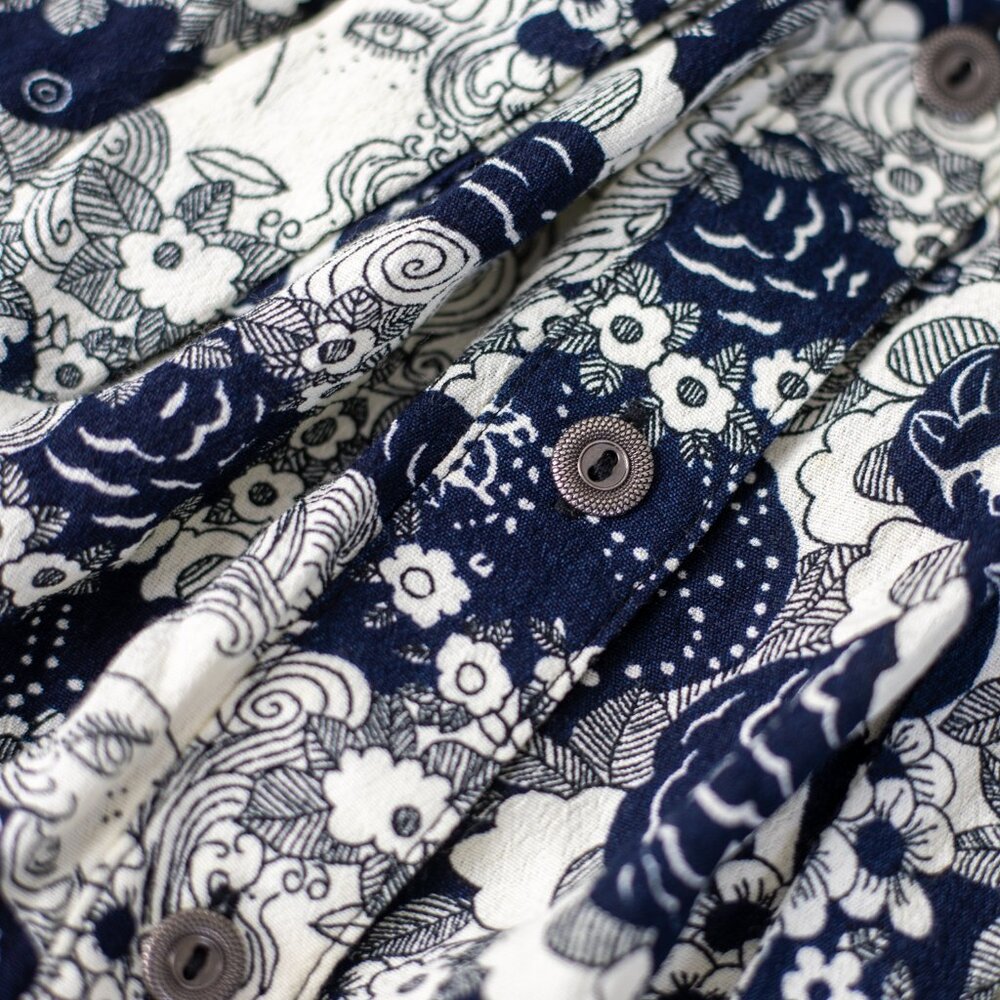 Anthropologie 34/52 Conversations Colloquial Faces Shirt Dress Size 2 - Picture 10 of 11